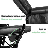 JIASTING Recliner Chair with Ottoman Living Room Chairs Faux Leather Glider Chair 360 Degree Rotation Leisure and Relaxation Furniture (Black) JIASTING