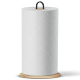 Paper Towel Holder - Wooden Paper Towel Holder with Non-Slip Wood Base, Minimalistic Modern Style, Countertop Paper Towel Holder, Black Paper Towels Holder, Paper Towel Stand for Kitchen, Home, Office Bambüsi