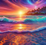 AIBOERL Sea Wave Diamond Art Kits for Adults,Landscape 5D Diamond Painting Kits for Adults Beginners,DIY Full Round Drill Diamond Dot Painting Gem Art Kits for Adult,Home Wall Decor 12x12Inch AIBOERL