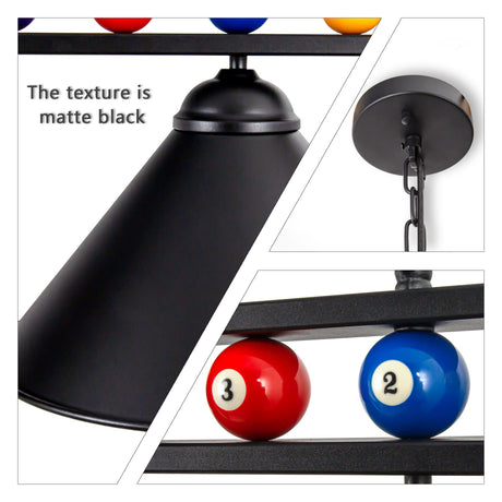 LuoliiTa Pool Table Light, 58" Billiard Light for 7' 8' 9' Pool Table, Hanging Billiards Light for Billiard Room, Game Room, Restaurant, Coffee Shop LuoliiTa