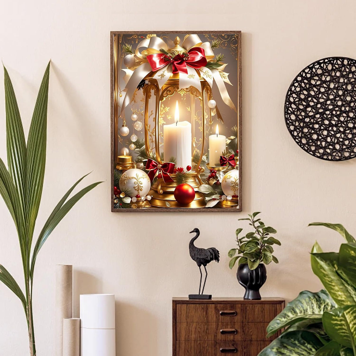 BAWKENTON Paint by Numbers for Adults and Kids, Christmas Candle Painting by Number Kits On Canvas, Number Artist Paint by Number Kit Funny Without Frame DIY, Home Wall Decor, 9.85x13.85in BAWKENTON