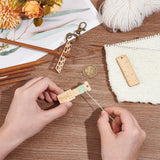 BENECREAT 3Pcs Mini Wooden Gauge Keychains, Knitting Needle Gauge, Yarn Wrap Guide Board, Multifunctional Ruler with Alloy Clasp for Crochet DIY Sewing BENECREAT