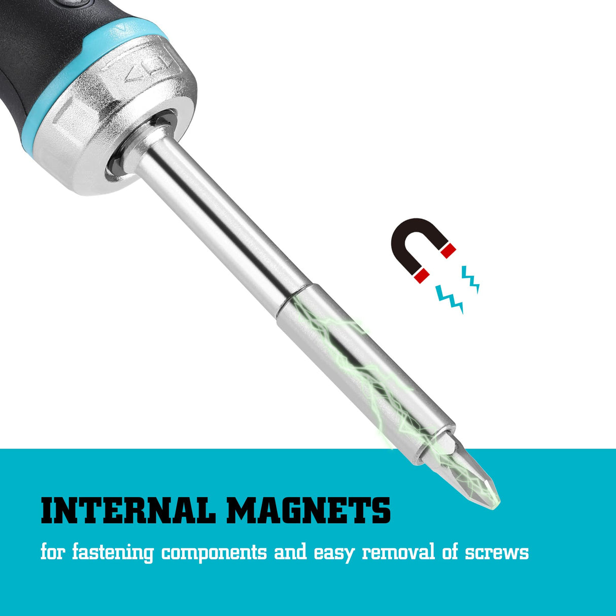 DURATECH Multi-bit Ratcheting Screwdriver, 38-Piece Magnetic Screw Drivers with Bits Storage Handle, Slotted/Philips/Pozi/Torx/Hex/Square DURATECH