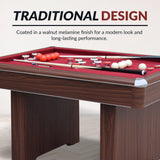 Hathaway Renegade II 54-in Bumper Pool Table – Includes Cues, Billiard Balls, Accessories – Multi Game for Adults & Kids – Rubber Action Bumpers – Family Game Room – Red Felt with Walnut Finish Hathaway