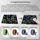 Sahvaim 3D Printer Platform Upgraded H1H Build Plate for Bambu Lab X1 X1C X1E P1P P1S A1, Double Sided Textured Flake+Star PEY Spring Steel Sheet Flexible Plate for Bambu Lab 3D Printer 257x257mm. SAHVAIM
