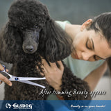 Dog Grooming Scissors Kit with Safety Round Tips, GLADOG Professional 6 in 1 Grooming Scissors for Dogs, Sharp and Heavy-duty Dog Grooming Shears for Dogs Cats Pets GLADOG