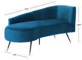 Safavieh Home Evangeline Navy Velvet Glam 57.5" Parisian Settee SAFAVIEH