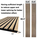 YLL YLL Wood Wall Panels Acoustic Wall Panels for Interior Wall Decoration Two 94.68" x 12.79" Wood Slat Paneling 3D soundproof Wall Panels Natural Oak YLL YLL