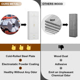 UNICOLY 86" Wardrobe with Drawers, 71'' Armoire Wardrobe Closet with 15" Cabinet, Metal Clothes Storage Cabinet with Hanging Rod, for Bedroom School, Employee, Gym, Assembly Required, White UNICOLY