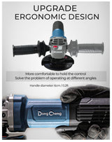 DongCheng 9.2 Amp Power Angle Grinders, 4-1/2 in., 11800RPM, Tool-Free Guard, Electric Metal Grinder Tool, Small Corded Angle Grinder, Paddle Switch, Shockproof Handle for Cutting, Grinding, Polishing Dong Cheng