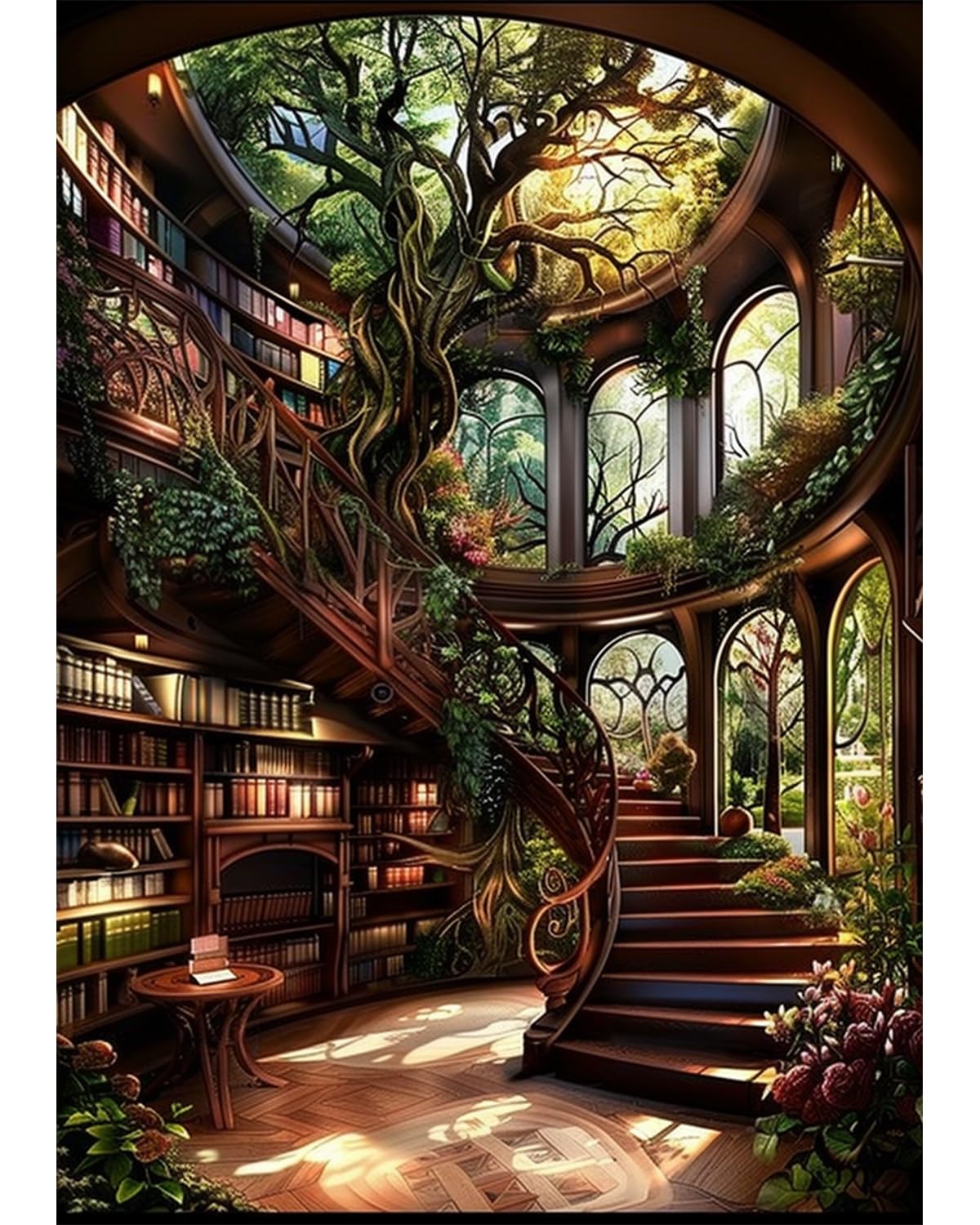 Luckyrichrui Book Diamond Art Kits for Adults, 5D Diamond Painting Kit for Beginner, DIY Full Drill Landscape Diamond Art, Home Wall Decor 11.8x15.8 Inch Luckyrichrui