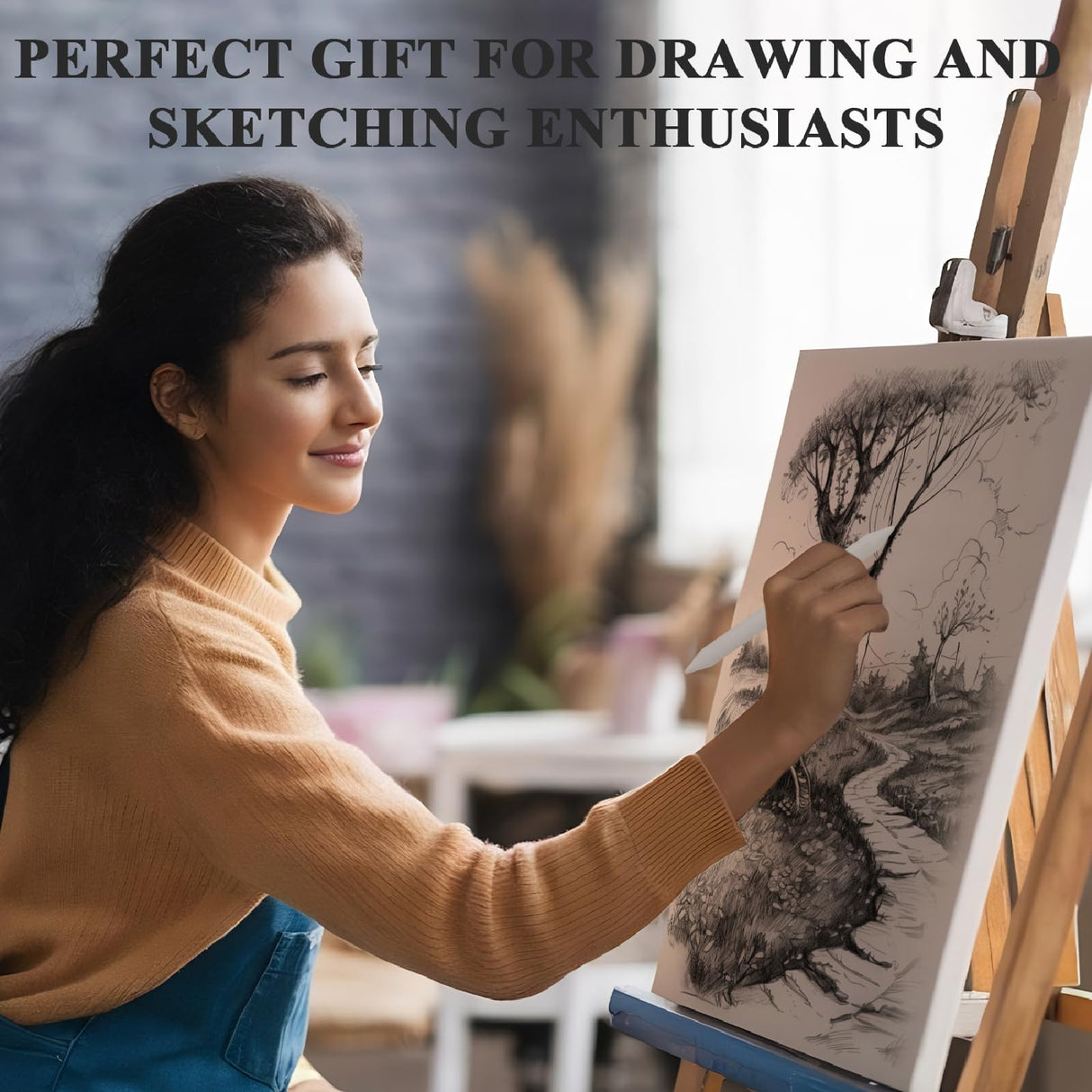 Aenir Blending Stumps for Drawing, Tortillons Blending Stumps Set of 13 Pack with Sandpaper Pencil Sharpener, Paper Art Blenders Tools for Charcoal, Graphite, Drawing Tools for Artists. (13) Aenir