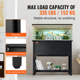 VEVOR Aquarium Stand, 40 Gallon Fish Tank Stand, 36.6 x 18.9 x 31.5 in Steel and MDF Turtle Tank Stand, 335 lbs Load Capacity, Reptile Tank Stand with Storage Cabinet and Embedded Power Panel, Black VEVOR