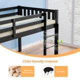 JOYMOR Twin Loft Bed Low Loft Bed Frame for Little Kids Small Room/Low Ceiling Bedrrom with Guardrail and Ladder (Black) JOYMOR