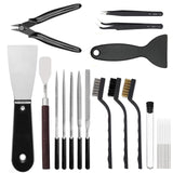 24Pcs 3D Printer Tools Kit, 3D Printer Accessories Removal Tools Includes Nozzle Cleaning Kit, Putty Knife Scraper, Brushes, Tweezers, Diamond Files for 3D Prints Cleaning Finishing Lankki