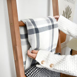 FUIN 6ft Wooden Natural Blanket Ladder Living Room Decorative Wall Leaning Farmhouse Quilt Display Holder Rustic Wood Towel Rack for Bathroom FUIN