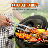 TACGEA Stainless Steel Kitchen Tongs, Silicone Non-slip Grip, Locking Grilling Food Tongs Set of 2, 9-inch & 12-inch TACGEA