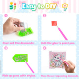 Diamond Art Kits for Kids, 4 Pieces Cartoon Animals Diamond Painting Kits for Adults Beginner, 5D Full Round Drill Gem Art Arts and Crafts for Kid Mosaic Kits for Gift Home Wall Decor Kids 6X6 inch NANZHOO