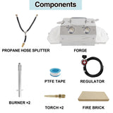 ATkrou Gas Propane Forge 2600°F,Double Doors,Large Capacity,Portable Equipment,Knife Making(Stainless Steel) Blacksmithing Farrier tool,Gas Welding Kits, Forge Kit GY200 ATkrou