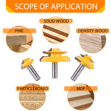 Newdeli 3PCS 45 Degree Lock Miter Router Bit Set 1/2 Inch Shank for 1/2”, 3/4", 1" Cutting Height Joint Router Bits for Creating Lock Miter Joint Newdeli