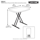 Lifetime 28241 Adjustable Folding Laptop Table TV Tray, 30 Inch, White Granite Lifetime