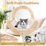 Nightcore 57” Tall Solid Wood Cat Tree for Indoor Cats, Building Block Kitten Tower w/Perch, Scratching Posts, Washable Cushions, 4 Install Options, Multi-Level Cat Activity Center Climbing Furniture WoodArtSupply