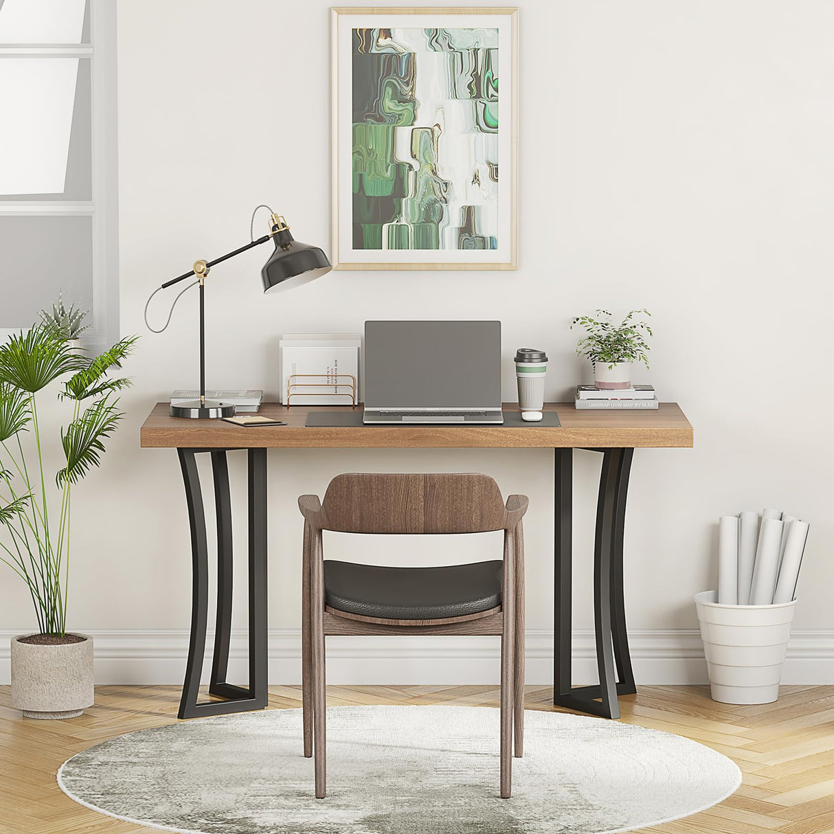 LBSLMJB Metal Desk Legs 28 inch Round Table Base Only for DIY Desk Dining Table Office Table Coffee Table Modern Heavy Duty Wrought Iron Glass and Wood Table Top Base LBSLMJB