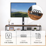 MAHANCRIS 59" TV Stand with Mount and 4 Power Outlets, Entertainment Center Media Console, Swivel TV Stand Mount up to 75 inch TVs, Height Adjustable, Metal Frame for Living Room, Bedroom TVHR35E01V MAHANCRIS