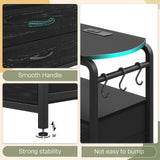 busyaeh 65 Inch Tv Stand with 12 Drawers for 55 65 70 in Tv Stands with Led Lights & Charging Station, 63" Dresser Tv Stand with Open Shelves & 6 Metal Hooks for Bedroom Living Black busyaeh