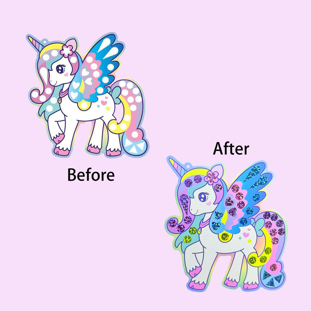 Unifuncy Magical Mosaic Kit – Princess & Unicorn Foil Art Stickers for Kids | Sticker Wow DIY Crafts Ages 4-8 | Fun Toddler Crafts 2-4 | Creative Arts and Crafts for Kids 4, 5,6,7,8 Generic
