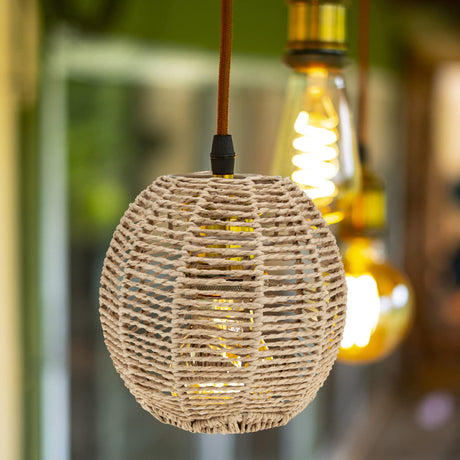 4Pcs Rattan Lamp Shade, Woven Pendant Lamp Shade, Wicker Drum Lamp Shade, Small Woven Lampshade for Floor Lamps, Pendant Light, Chandelier, Desk lamp, Wall Sconces Light Fixture Replacement STOBAZA
