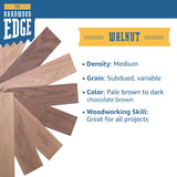 The Hardwood Edge Walnut Hardwood Planks - Walnut Wood for Unfinished Wood Crafts - 1/4’’ (6mm) 100% Pure Hardwood - Laser Engraving Blanks - Walnut THE HARDWOOD EDGE