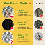 Heavy Duty 15.7IN x 41FT Black Plastic Mesh Fencing Roll for Chicken Dogs Rabbit Snake Poultry Barrier Gardening, Thicker Wire Mesh Netting Fence for Balcony Garden Pet Enclosure Plant Landscape DIY HWIUS