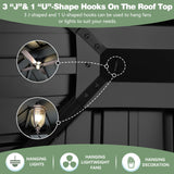 Yardenaler 12x20 FT Hardtop Gazebo Canopy with Double Galvanized Steel Roof, Permanent Outdoor Pavilion with Curtain & Mesh Netting for Patio. Garden, Backyard, Black Yardenaler