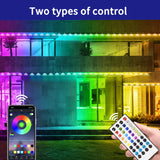 Yocrostar 500ft Permanent Outdoor Lights,RGB Eaves Light with App Control Remote,DIY IP67 Waterproof Under Eave Lighting,Outside led Lights for Christmas,Garden,House Decorations(2 Rolls 250ft) Yocrostar