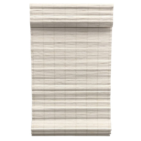 Radiance Bamboo Roman Shades for Windows - Cordless Distressed Bamboo Blinds for Minimal Privacy & Light Filtering - Brooklyn Flatstick Bamboo Shades - White - 35" W x 64" L - (2216912E) Radiance