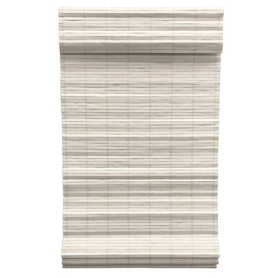 Radiance Bamboo Roman Shades for Windows - Cordless Distressed Bamboo Blinds for Minimal Privacy & Light Filtering - Brooklyn Flatstick Bamboo Shades - White - 35" W x 64" L - (2216912E)