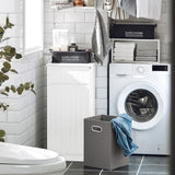 SoBuy Small Laundry Hamper Cabinet Tilt-Out, Bathroom Chest Storage Unit with Drawer, Hidden Basket White BZR110-W SoBuy