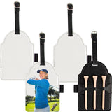 Framendino, 4 Pack Sublimation Blank Golf Tee Holders with Golf Tees Pu Leather Golf Ball Storage Bag for DIY Heat Transfer Framendino