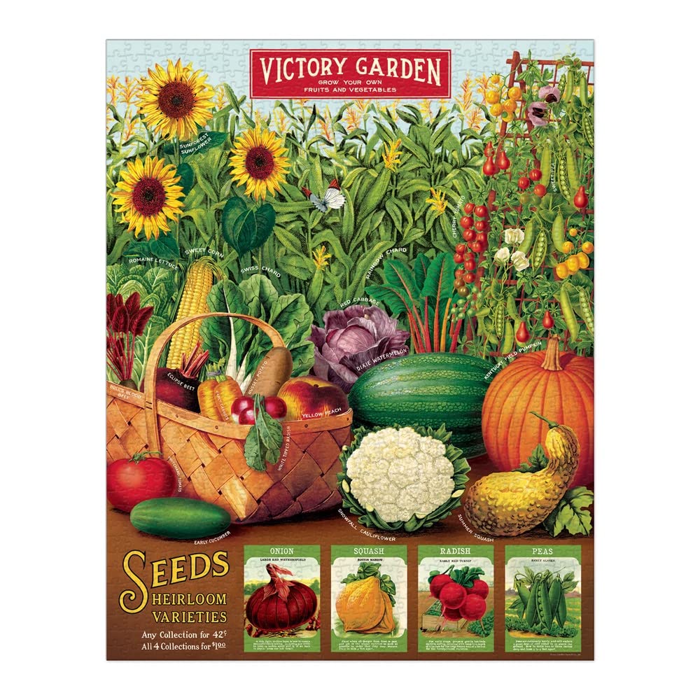 Cavallini Vintage Victory Garden Vegetable Garden Jigsaw Puzzle (1000-Piece) Cavallini