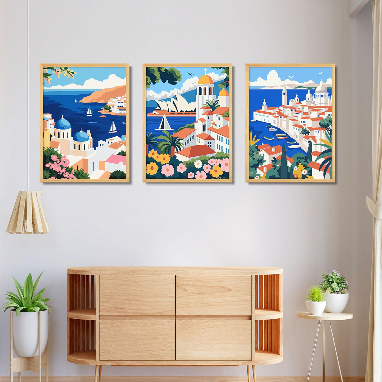 Bougimal 6 Pack Paint by Numbers Kit for Adults Beginners, 12" W x 16" L Scenery-Cityscape DIY Acrylic Paint Set on Canvas Without Frame in Box, Adults Kids Paint by Numbers Kits for Home Wall Decor Bougimal