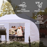 Eurmax USA Full Zippered Walls for 10 x 20 Easy Pop Up Canopy Tent,Enclosure Sidewall Kit with Roller Up Mesh Window and Door 4 Walls ONLY,NOT Including Frame and Top（White） Eurmax