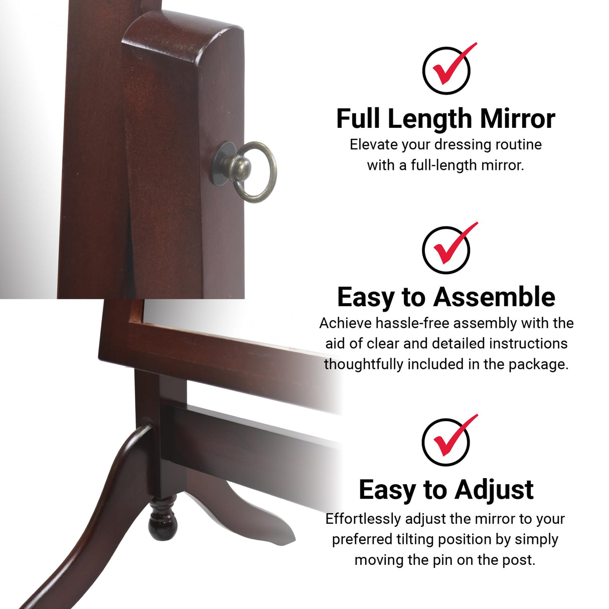 Proman Products Barrington Cheval Mirror, Walnut Proman Products