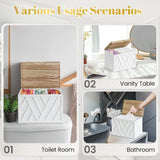 2 PCS White Tampon Holder for Bathroom Decor, Feminine Product Organizer With Lid, Shark Week Storage, Wood Pad Box for Toilet, Bathroom Accessories Jorkol