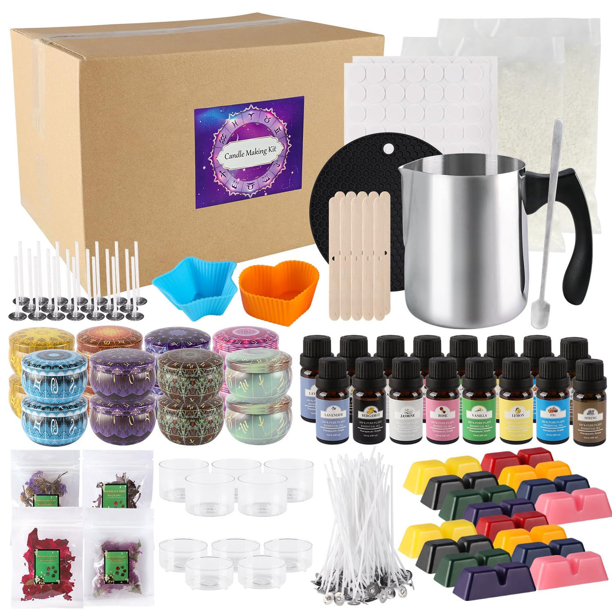 ECLHTLNY Candle Making Kit,Complete Sets, Contains Soy Wax, Exquisite Jars,DIY Candle Making Kit for Beginners and Adults, Christma's Day Gift,Valentine's Day Gift ECLHTLNY