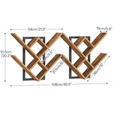 HOOBRO Floating Shelves for Wall, Set of 2 Wall Mounted Shelves, 2-Tier Wooden Tree Bookshelf, Hanging Shelves Storage Rack, for Living Room, Kitchen, Office, Rustic Brown and Black BF54BJP201 HOOBRO