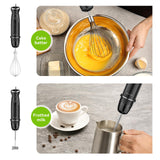 Immersion Blender Handheld, 1000W Scratch Resistant Hand Blender, Abuler 5 in 1 Emulsifier Blender Mixer, BPA-Free 12 Speed Stick Blender, Beaker, Chopper, Whisk, Frother, for Soup, Sauce (Black) Abuler
