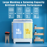 Auertech Portable Washing Machine, 28lbs Twin Tub Washer Mini Compact Laundry Machine with Drain Pump, Semi-automatic 18lbs Washer 10lbs Spinner Combo for Dorms, Apartments, RVs Auertech
