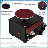 2 in 1 Mini Belt Disc Sander,4 Inch Sanding Disc Machine,1.18 x 13 inch Belt Sander 8000RPM for Knife Sharpening, Wood, Crafts, Metal, Stone, and Scissors Grinding Poiget