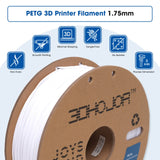 3DHoJor PETG Filament 1.75mm White, 3D Printing Filament 1kg Spool(2.2lbs), 3D Filament 1.75mm Dimensional Accuracy +/- 0.03mm Non Tangling Non Clogging Non Stringing,Print with Most 3D Printers 3DHoJor